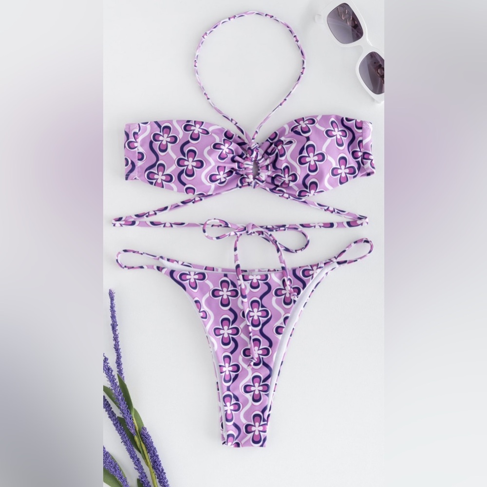 Princess Polly Purple Floral Bikini